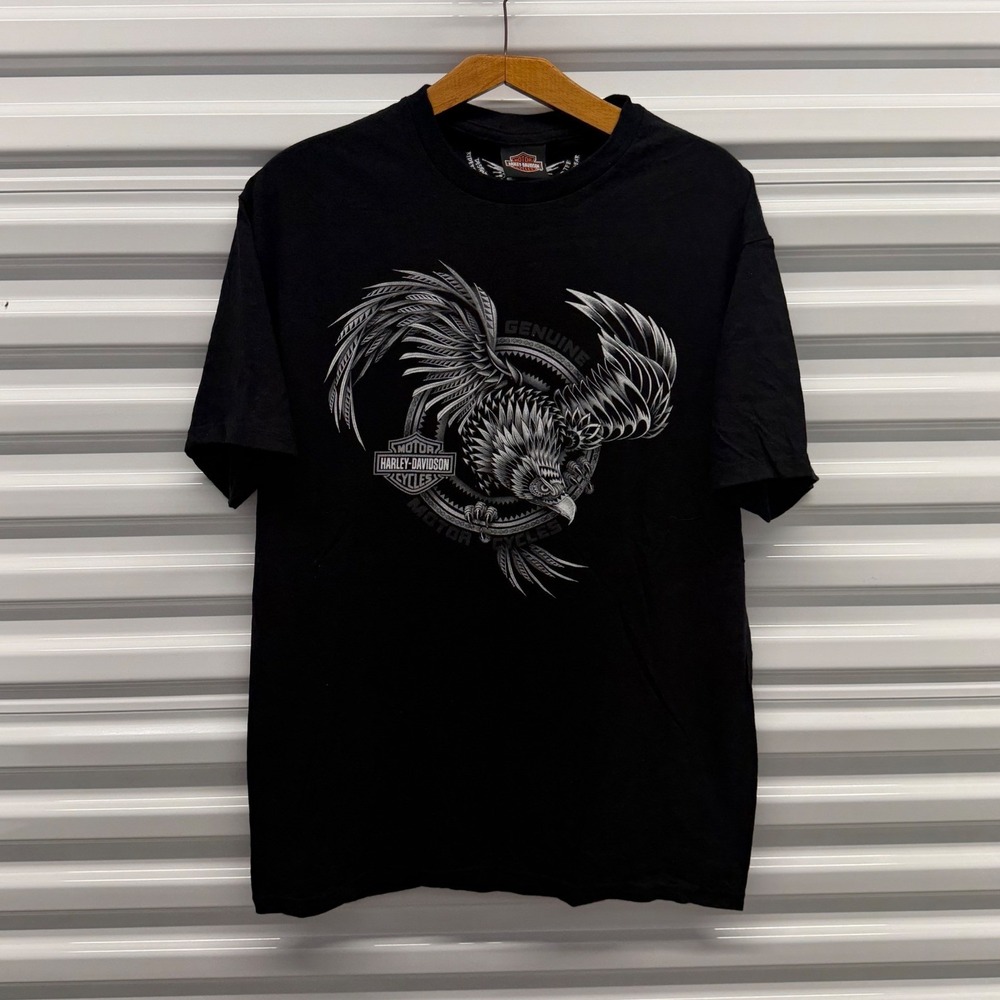 Vintage Harley Davidson Metal Eagle Las Vegas Black Mens Large Shirt